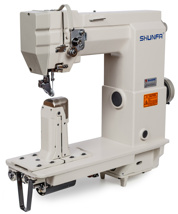 Shunfa SF9910, одноголкова колонкова промислова швейна машина з потрійним роликовим транспортом матеріалу