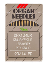 Organ PFx134LR PD, голки для шкіри з правою заточкою для швейних машин човникового стібка