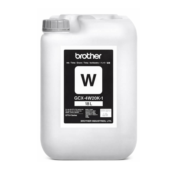 Brother BGCX40W020K0032 GCX-4W20K, оригінальне біле (White) чорнило для текстильних принтерів GTXpro Bulk, 18 л 