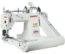 Baoyu BML-927D-PL, двоголкова швейна машина ланцюгового стібка на П-подібній платформі з заднім пуллером