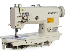 Shunfa SF872-H, двухигольная швейная машина с увеличенным челноком, для средних и тяжелых тканей