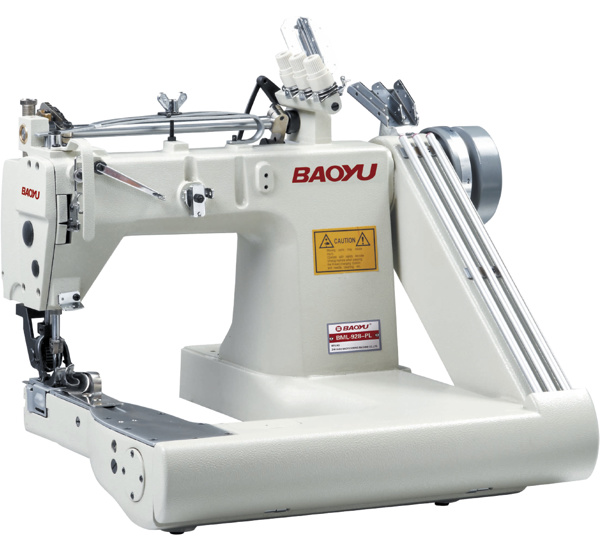 Baoyu BML-928-PL, триголкова швейна машина ланцюгового стібка на П-подібній платформі з заднім пуллер
