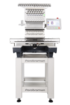 Parabraman PR-1201, одноголовая 12-игольная промышленная вышивальная машина c 8″ сенсорным LCD-дисплеем и полем вышивки 500 х 350 мм, вышивка в пяльцах, бордюрной раме, на бейсболках
