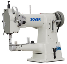 Zoyer ZY-335A, рукавна промислова швейна машина з врізним окантовувачем і потрійним транспортом матеріалу