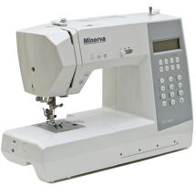 Minerva MC 250C, комп'ютерна швейна машина з LCD дисплеєм і автоматичною обрізкою нитки, 8 шаблонів петель, 208 швейних операцій
