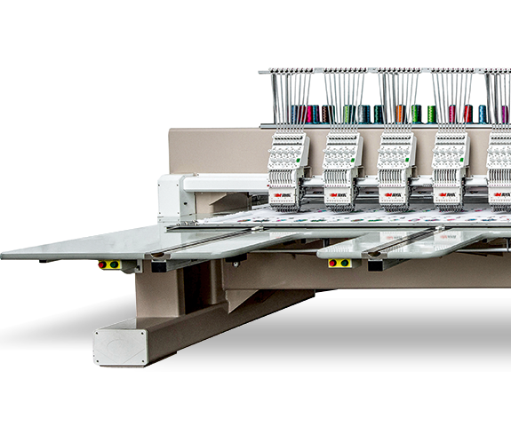 Maya FH, 10-голова високошвидкісна промислова вишивальна машина з плоскою платформою, робоче поле 4 000 х 800 мм