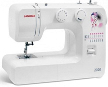 Janome 2020, електромеханічна швейна машина з вертикальним човником, 15 видів операцій