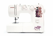 Janome Ami 10, электромеханическая швейная машина с вертикальным челноком, 15 видов операций