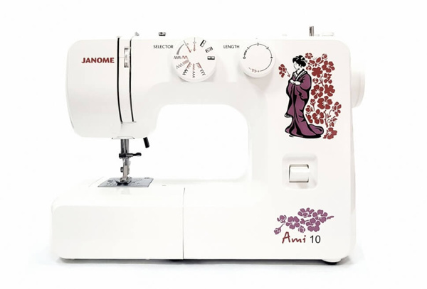 Janome Ami 10, електромеханічна швейна машина з вертикальним човником, 15 видів операцій