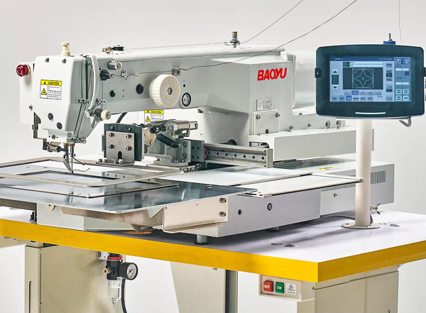 Baoyu BML-M3520JG-D, швейний автомат для виготовлення потайної кишені з лазерною різкою