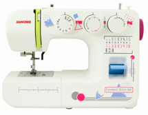 Janome Exell Stitch 18A, электромеханическая швейная машина с горизонтальным челноком, 19 видов операций
