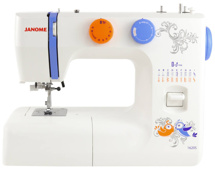 Janome 1620, электромеханическая швейная машина с вертикальным челноком, 19 видов операций
