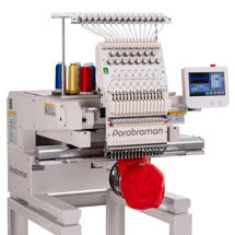 Parabraman TCL-1201, одноголовая 12-игольная промышленная вышивальная машина с верхним креплением пантографа, поле вышивки 500 х 350 мм и 8″ сенсорным LCD-дисплей