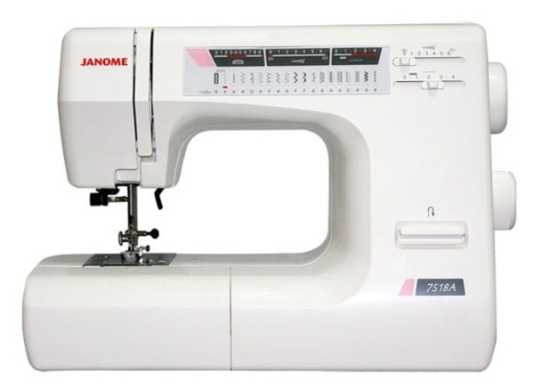 Janome DE 7518A, електромеханічна швейна машина з горизонтальним човником, 18 видів операцій