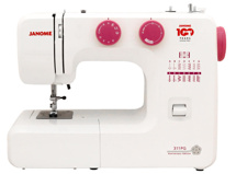 Janome 311PG, электромеханическая швейная машина с вертикальным челноком, 15 видов строчек 