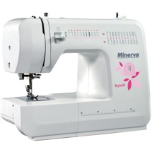 Minerva Style32, швейна машина з горизонтальним човником і автоматичною петлею, 34 строчки з плавним регулюванням довжини стібка і ширини зигзага