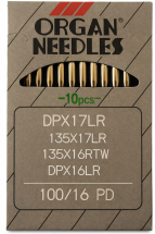 Organ 135x17 LR = DPx17 LR PD, иглы для кожи с износостойким покрытием и правой заточкой для тяжелых швейных машин челночного стежка