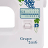 Janome Grape 2016, швейна машина з вертикальним човником і напівавтоматичною петлею, 15 строчок з плавним регулюванням довжини стібка