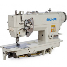 Shunfa SF 8751, двухигольная швейная машина со встроенным сервомотором и отключаемым игловодителем, для средних и тяжелых тканей