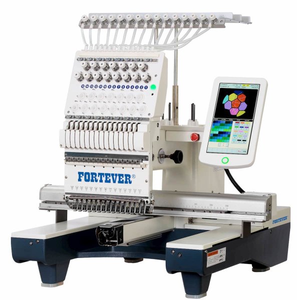 Fortever FT-1501L, одноголова 15-голкова промислова вишивальна машина зі збільшеним робочим полем 600 х 400 мм