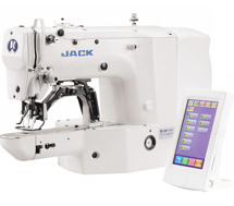 Jack JK-T1900BSK, комп'ютерна закріплювальна швейна машина з робочим полем 40 x 30 мм, для середніх матеріалів