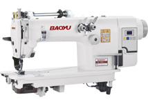 Baoyu BML-20058D-3P, трехигольная швейная машина цепного стежка с встроенным экономичным сервомотором и задним роликом, тандемное расположение игл
