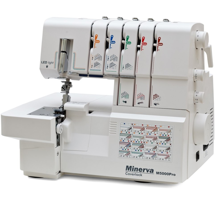 Minerva M5000PRO, коверлок с рукавной консолью и автоматической системой натяжения нитей, 23 вида строчек