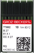 Groz-Beckert DCx27 SES иглы для промышленных оверлоков, в упаковке 10 шт