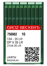 Groz-Beckert DPx35 LR, голки для шкіри з правою заточкою, для промислових швейних машин з потрійним просуванням